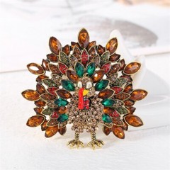 Rhinestone Peacock Brooches Scarf Pins Animal Brooch for Women Luxury Jewelry