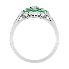 Art Deco Style Round Cut Lab Created Diamond 925 Silver Anniversary Ring