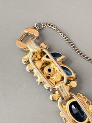 Vintage Verified JULIANA D&E Blue Two Toned Brooch/Pendant Bracelet Earring Set