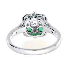 Art Deco Style Round Cut Lab Created Diamond 925 Silver Anniversary Ring